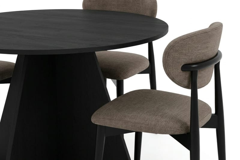 Vera spisegruppe rund 110 cm sort med 4 Molly spisestole - Sort - Møbler - Borde - Spisebordssæt