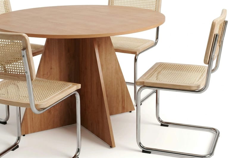 Vera spisegruppe rund 130 cm eg med 6 Build spisestole - Eg - Møbler - Borde - Spisebordssæt