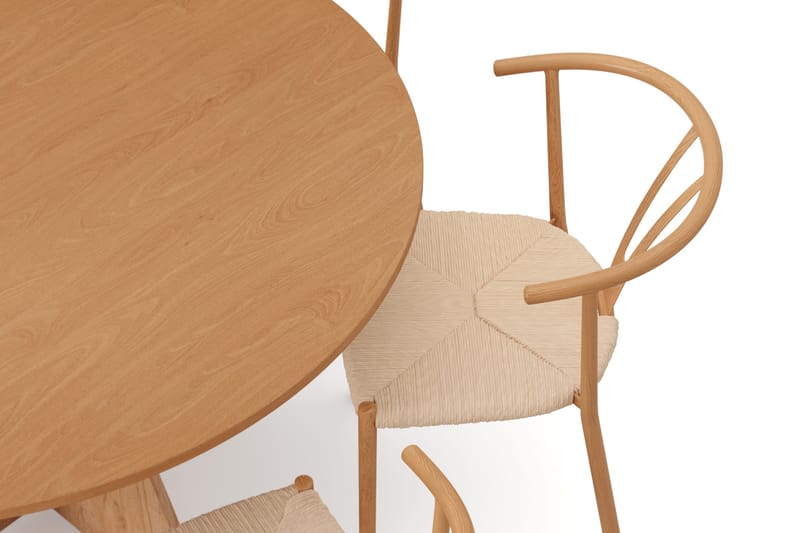 Vera spisegruppe rund 130 cm eg med 6 Elysia spisebordsstole - Eg - Møbler - Borde - Spisebordssæt