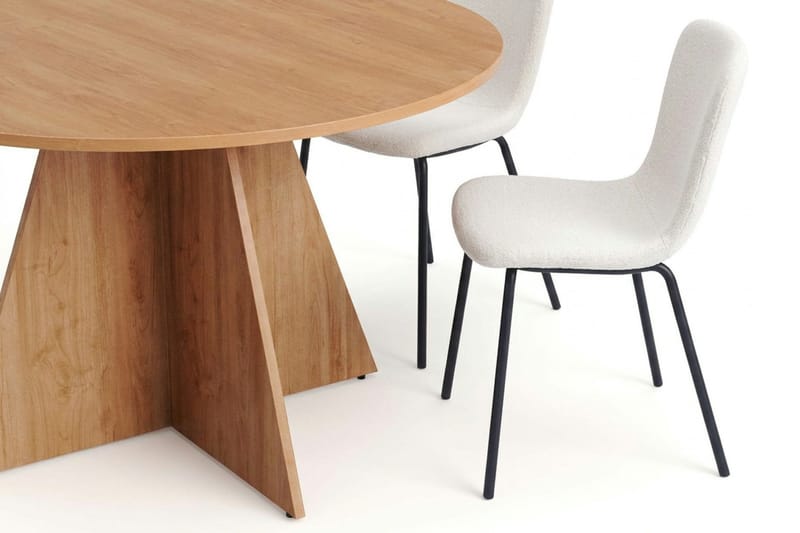 Vera spisegruppe rund 130 cm eg med 6 Katy spisebordsstole - Eg - Møbler - Borde - Spisebordssæt