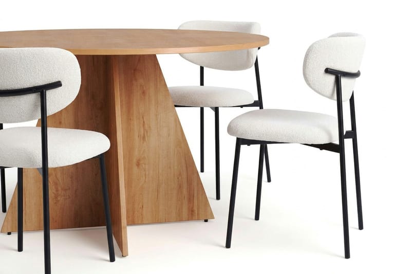 Vera spisegruppe rund 130 cm eg med 6 Lucy spisebordsstole - Eg - Møbler - Borde - Spisebordssæt