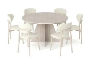 130 cm - Hvidbejdset eg