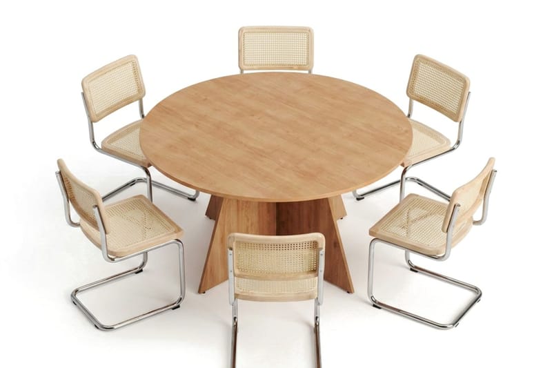 Vera spisegruppe rund 150 cm eg med 6 Build spisebordsstole - Eg - Møbler - Borde - Spisebordssæt