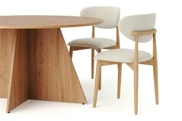 Vera spisegruppe rund 150 cm eg med 6 Molly spisebordsstole - Eg - Møbler - Borde - Spisebordssæt