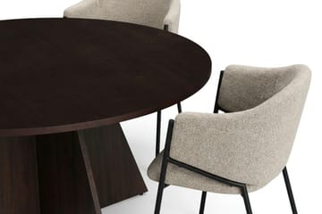Vera spisegruppe rund 150 cm røget eg med 6 Filip-spisestole - Røget eg - Møbler - Borde - Spisebordssæt