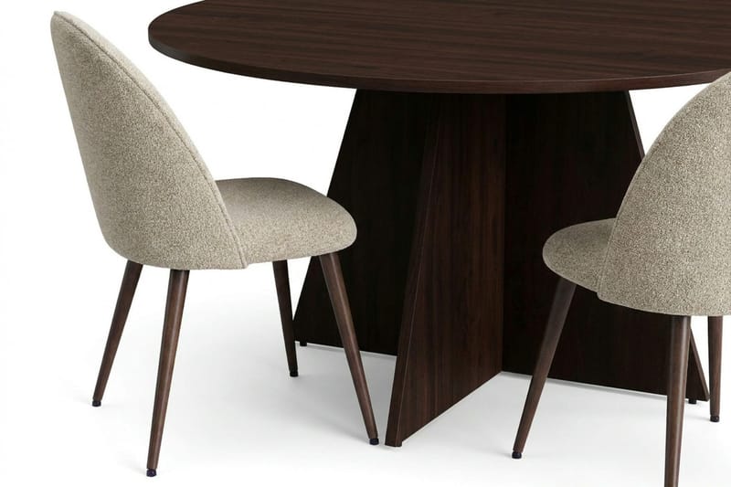Vera spisegruppe rund 150 cm røget eg med 6 Nibe Plus-spisestole - Røget eg - Møbler - Borde - Spisebordssæt
