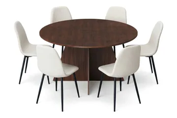 Beige/metalben sort - Valnød