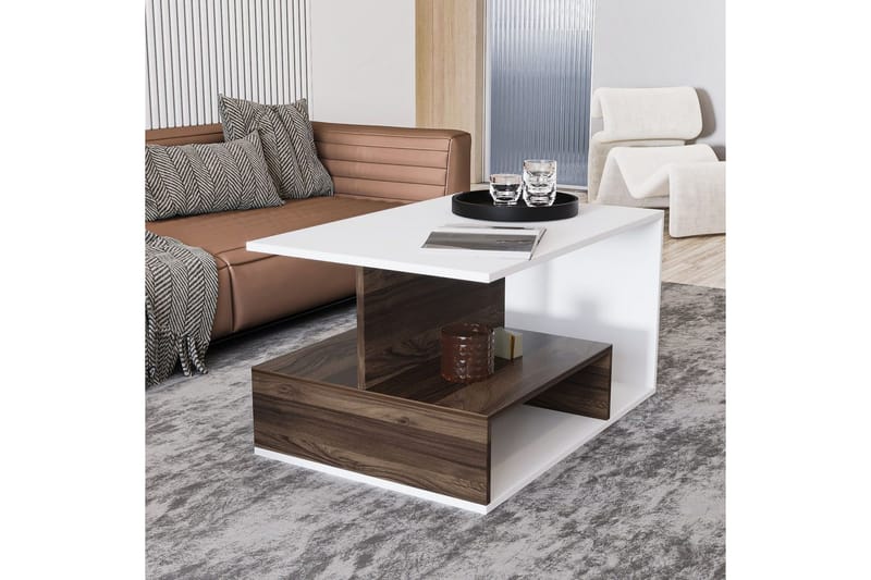 Veradia Sofabord 90 cm - Brun/Hvid - Møbler - Borde - Sofabord