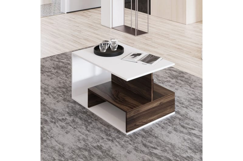 Veradia Sofabord 90 cm - Brun/Hvid - Møbler - Borde - Sofabord