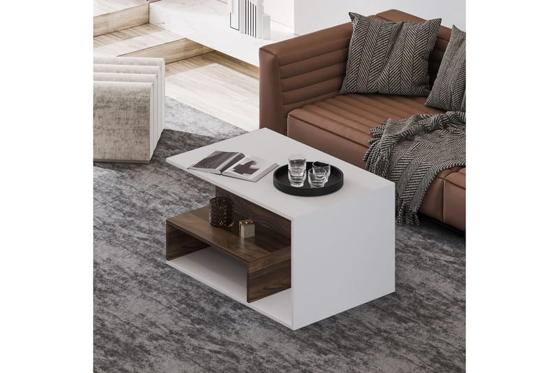 Veradia Sofabord 90 cm - Brun/Hvid - Møbler - Borde - Sofabord