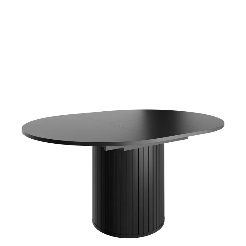 Veyricor Förlängningsbart Spisebord 120-160 cm Rundt - Sort - Møbler - Borde - Spisebord og køkkenbord