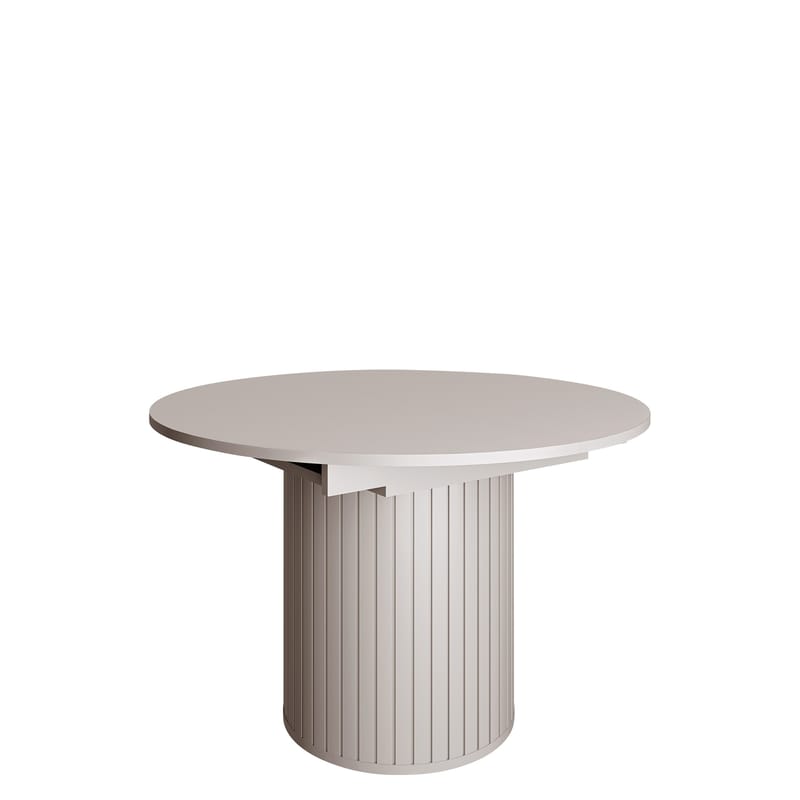 Veyricor Udtrækkeligt Rundt Spisebord 120-160 cm i Malet MDF, Beige
