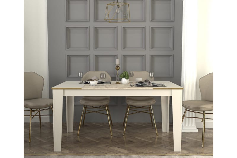 Veyron Spisebord 145 cm Rektangulært - Beige/Sandsten - Møbler - Borde - Spisebord og køkkenbord