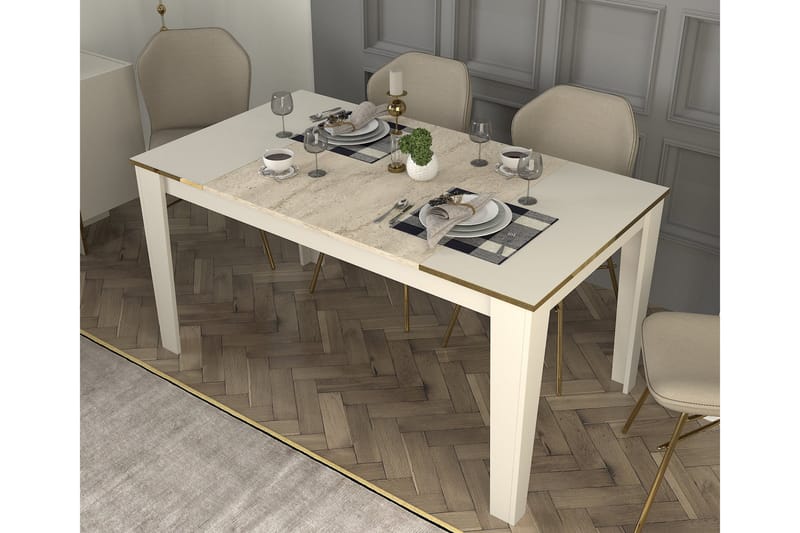 Veyron Spisebord 145 cm Rektangulært - Beige/Sandsten - Møbler - Borde - Spisebord og køkkenbord