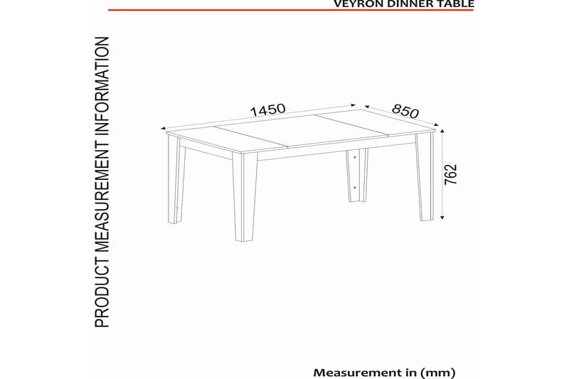 Veyron Spisebord 145 cm Rektangulært - Beige/Sandsten - Møbler - Borde - Spisebord og køkkenbord
