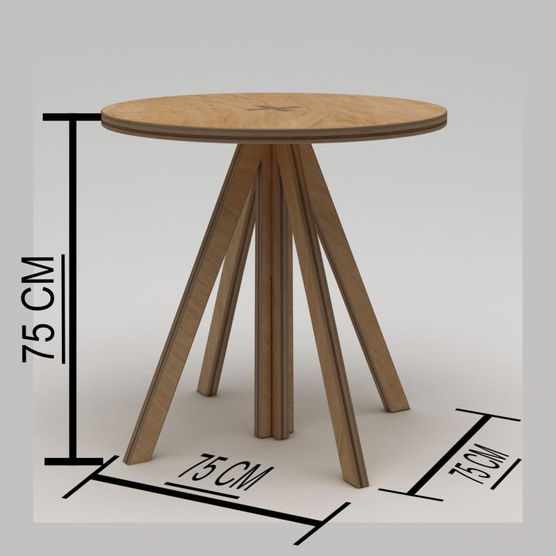 Vimora Spisebord 75 cm - Naturligt træ - Møbler - Borde - Spisebord og køkkenbord