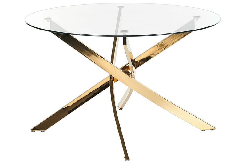Vincenzo Spisebord 120 cm Rund - Gennemsigtig/Guld - Møbler - Borde - Spisebord og køkkenbord