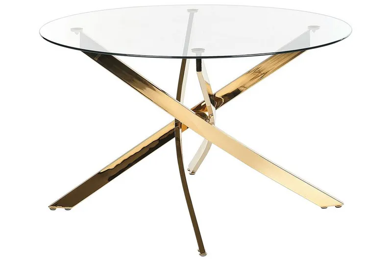 Vincenzo Spisebord 120 cm Rund, Gennemsigtig/Guld
