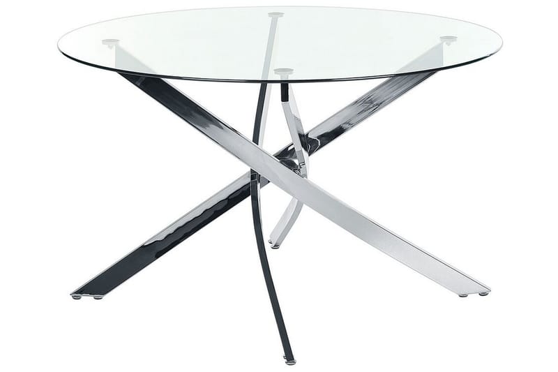 Vincenzo Spisebord 120 cm Rund - Gennemsigtig/Sølv - Møbler - Borde - Spisebord og køkkenbord