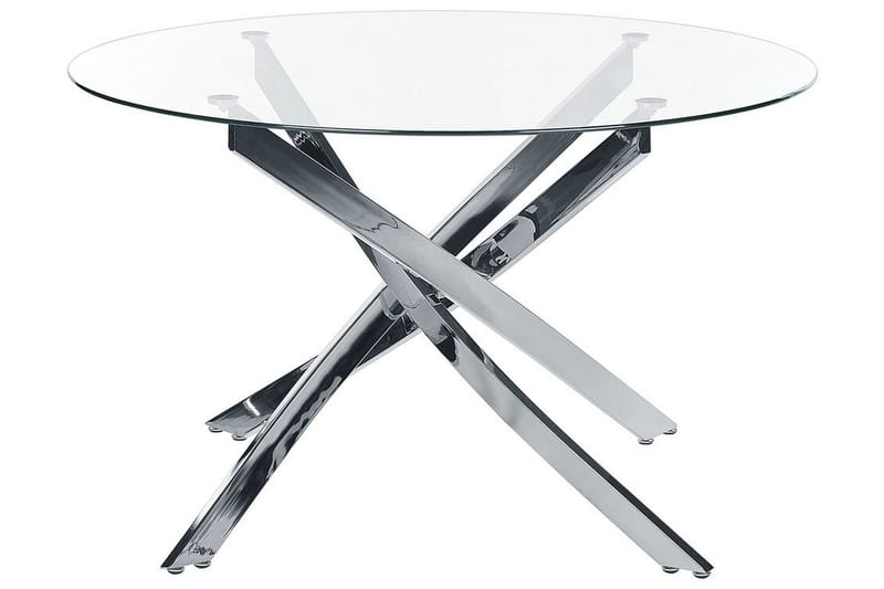 Vincenzo Spisebord 120 cm Rund - Gennemsigtig/Sølv - Møbler - Borde - Spisebord og køkkenbord