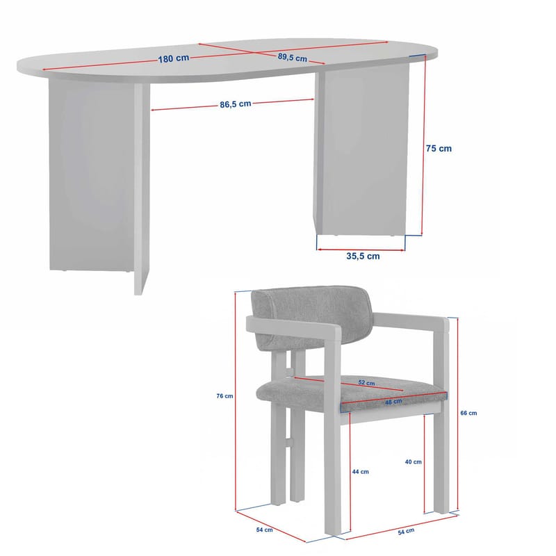 Vintar Spisebord- og stolessæt 180x75x90 cm 5 dele - Milano Walnut, Dark Walnut, hvid - Møbler - Borde - Spisebordssæt