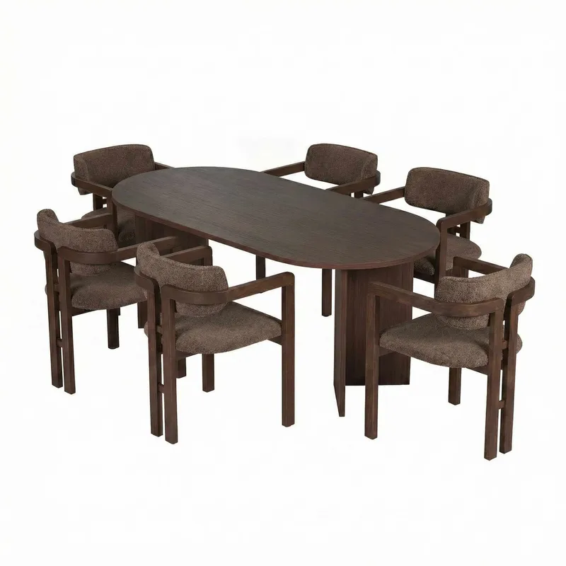 Vintar Spisebord- og stolessæt 180x75x90 cm 7 dele - Milano Walnut, Dark Walnut, Brown - Møbler - Borde - Spisebordssæt