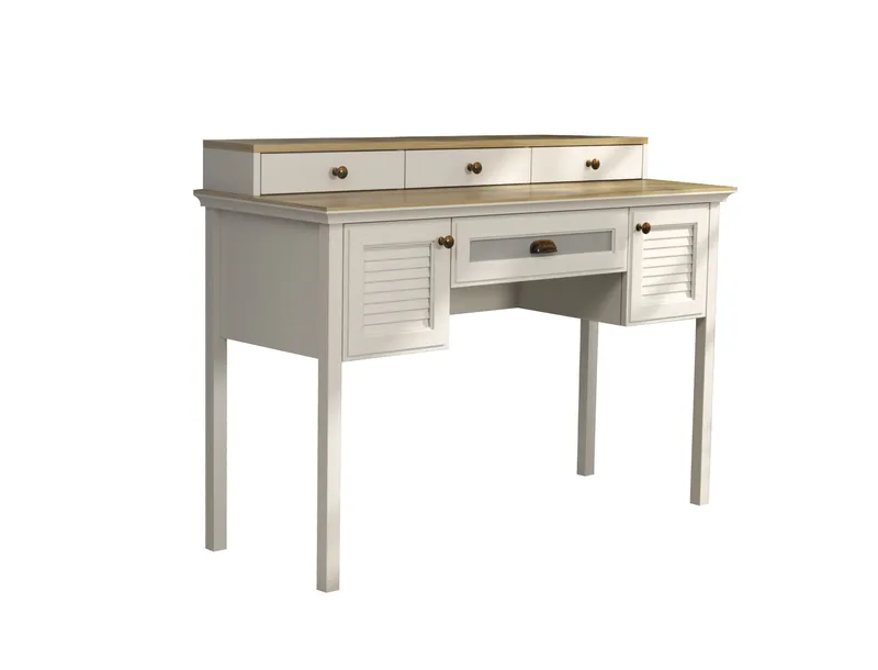 Virena Sminkebord 132 cm, Creme, eg, grå