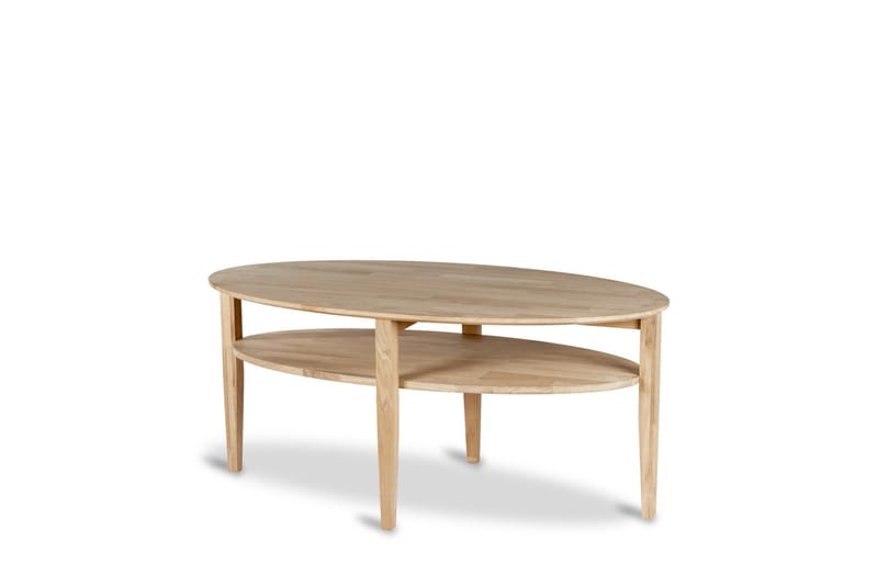 Waterloo Ovalt Sofabord 130x70 cm i massivt træ - Natur - Møbler - Borde - Sofabord