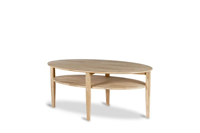 Waterloo Ovalt Sofabord 130x70 cm i massivt træ - Natur - Møbler - Borde - Sofabord