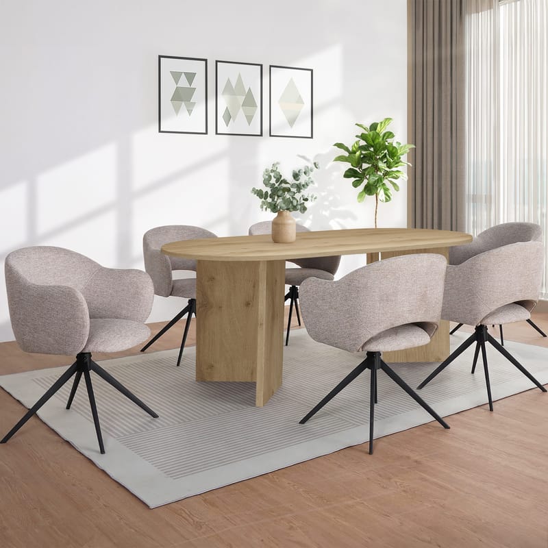 Wigan spisebord ovalt 200x100 cm - Eg - Møbler - Borde - Spisebord og køkkenbord