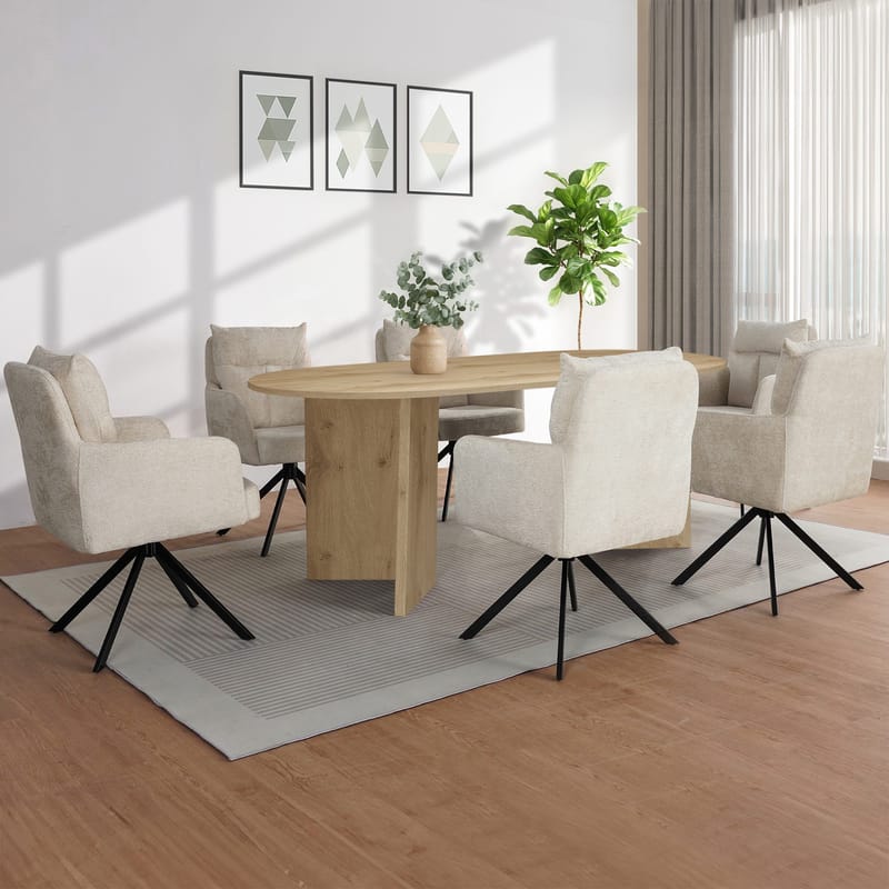 Wigan spisebord ovalt 200x100 cm - Eg - Møbler - Borde - Spisebord og køkkenbord