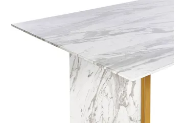 Wikwa Spisebord 100x200 cm - Hvid/Sort/Guld - Møbler - Borde - Spisebord og køkkenbord