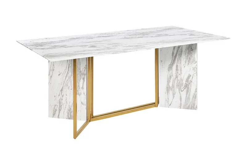 Wikwa Spisebord 100x200 cm, Hvid/Sort/Guld