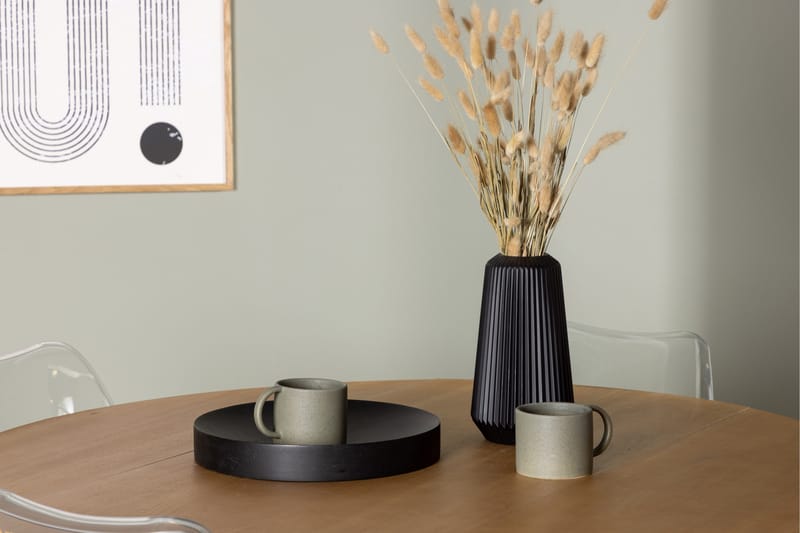 Yakidon Spisebordssæt 120 cm Rund med 4 Edvin Stole - Brun - Møbler - Borde - Spisebordssæt