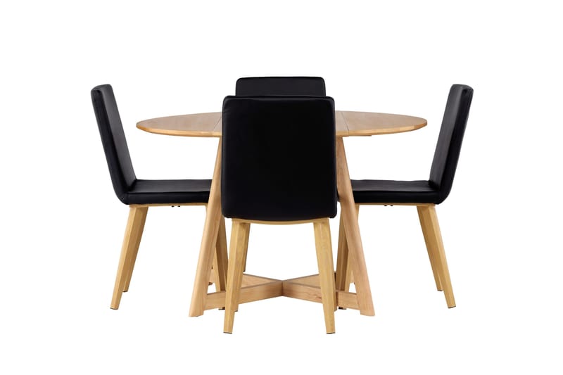 Yakidon Spisebordssæt 120 cm Rund med 4 Today Stole, Svart