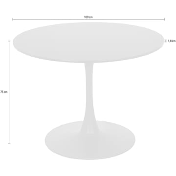 Yazoo spisebord rundt 100 cm - Kashmircreme - Møbler - Borde - Spisebord og køkkenbord