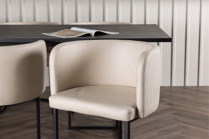 Ystad Spisebordssæt 220 cm Rektangulær med 6 Simrishamn Stole - Beige - Møbler - Borde - Spisebordssæt