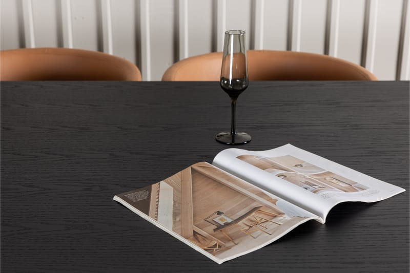 Ystad Spisebordssæt 220 cm Rektangulær med 6 Simrishamn Stole - Sort - Møbler - Borde - Spisebordssæt