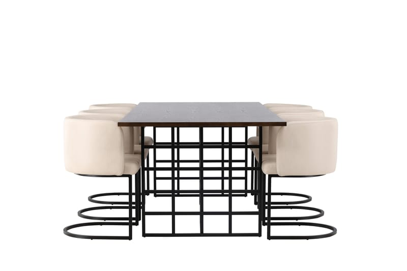 Ystad Spisebordssæt 220 cm Rektangulær med 6 Simrishman Stole - Beige - Møbler - Borde - Spisebordssæt