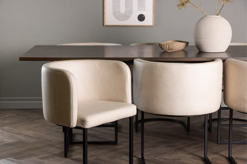 Ystad Spisebordssæt 220 cm Rektangulær med 6 Simrishman Stole - Beige - Møbler - Borde - Spisebordssæt