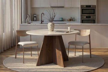 Zalen Spisebord 120x75x120 cm - Travertine Walnut - Møbler - Borde - Spisebord og køkkenbord