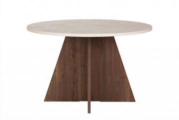 Zalen Spisebord 120x75x120 cm - Travertine Walnut - Møbler - Borde - Spisebord og køkkenbord