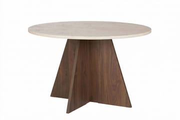 Zalen Spisebord 120x75x120 cm - Travertine Walnut - Møbler - Borde - Spisebord og køkkenbord
