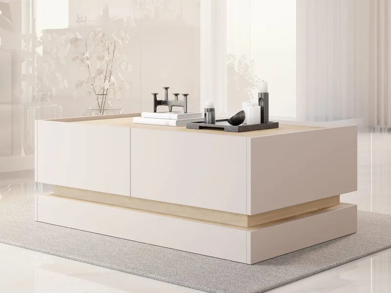 Zelric Rektangulært Sofabord 97 cm i Træ - Beige - Møbler - Borde - Sofabord