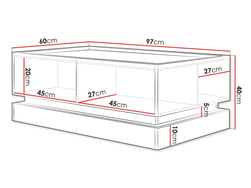 Zelric Sofabord 97 cm - Sort - Møbler - Borde - Sofabord