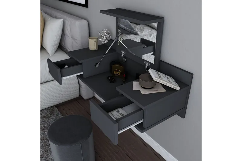 Zenn Toiletbord 100 cm - Antracit - Møbler - Borde - Sminkebord & konsolbord