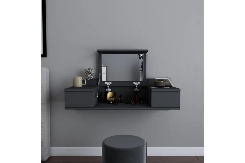 Zenn Toiletbord 100 cm - Antracit - Møbler - Borde - Sminkebord & konsolbord