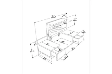 Zenn Toiletbord 100 cm - Hvid - Møbler - Borde - Sminkebord & konsolbord