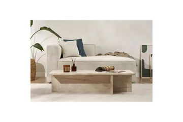 Zephral Rektangulært Sofabord 120 cm i Sten med Skulpturel Travertin - Beige - Møbler - Borde - Sofabord