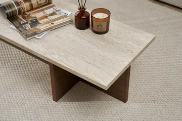 Zephral Sofabord 120x30x45 cm - Travertin, Milano Walnut - Møbler - Borde - Sofabord